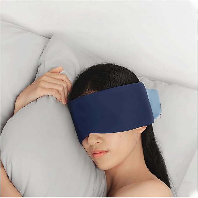 YOGOAL 睡眠用アイマスク 完全遮光 ダブルフェイスリバーシブル ズレない360度フィット